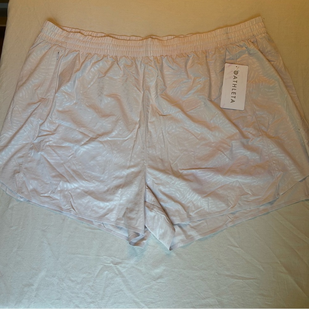 NWT Athleta Printed Hustle 3” Shorts Womens Size 3X Gym Running‎ Walking Yoga